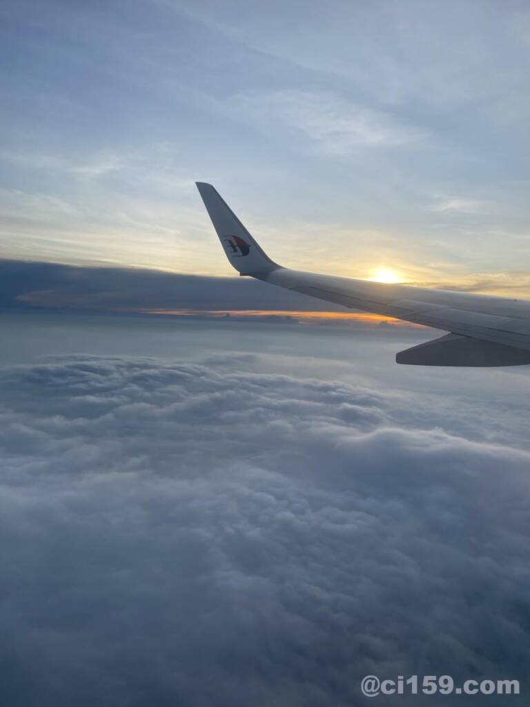 マレーシア航空の機内からの景色