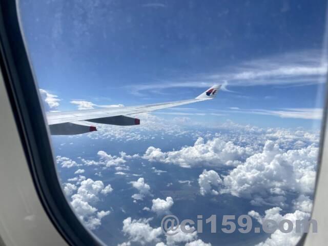 マレーシア航空機内からの景色