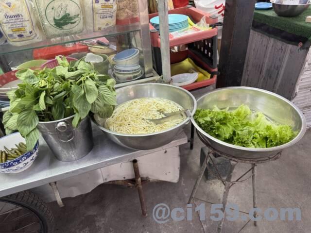 タイ料理屋台の野菜