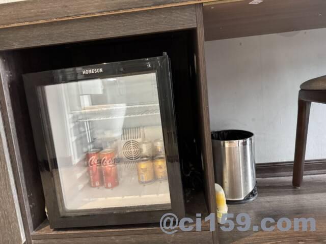 ミニ冷蔵庫とゴミ箱