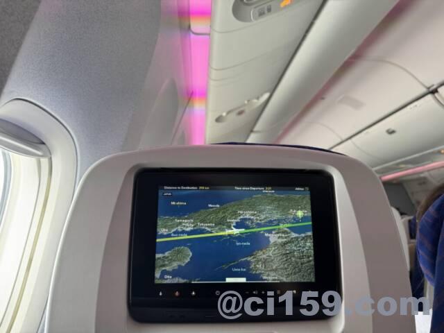 中国南方航空の機内