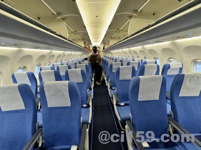 中国南方航空の機内