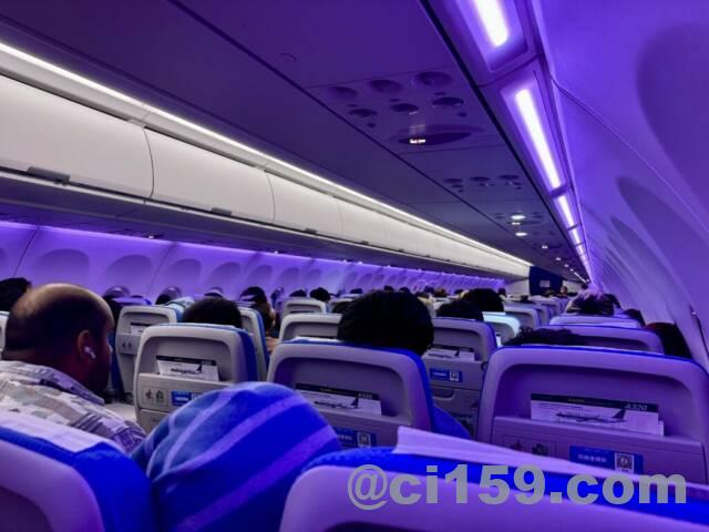 中国南方航空の機内