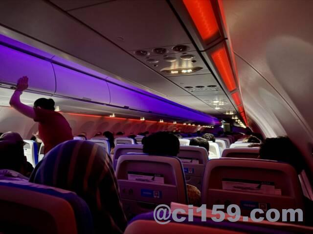 中国南方航空の機内