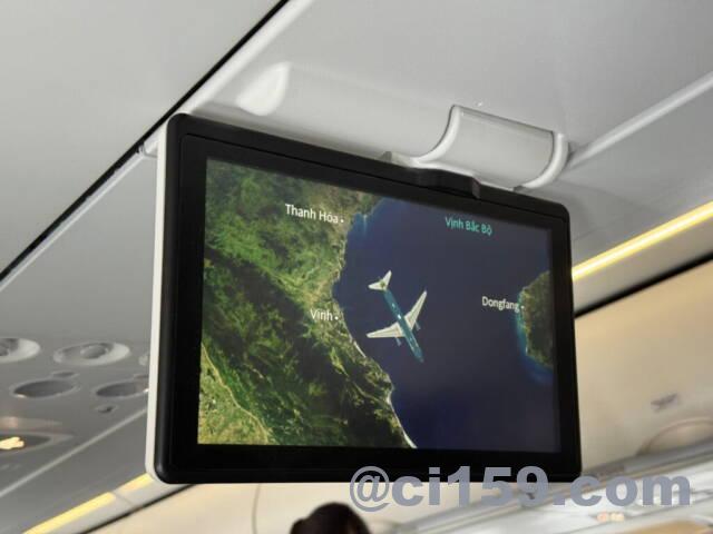 ベトナム航空の機内ディスプレイ