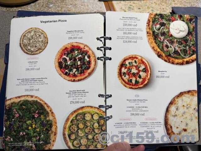 PIZZA 4P'Sのメニュー