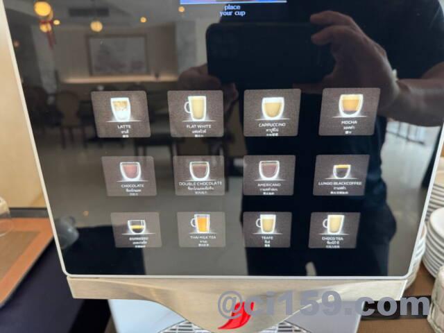 コーヒーマシーンのメニュー