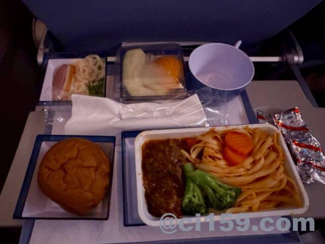 チャイナエアラインの機内食