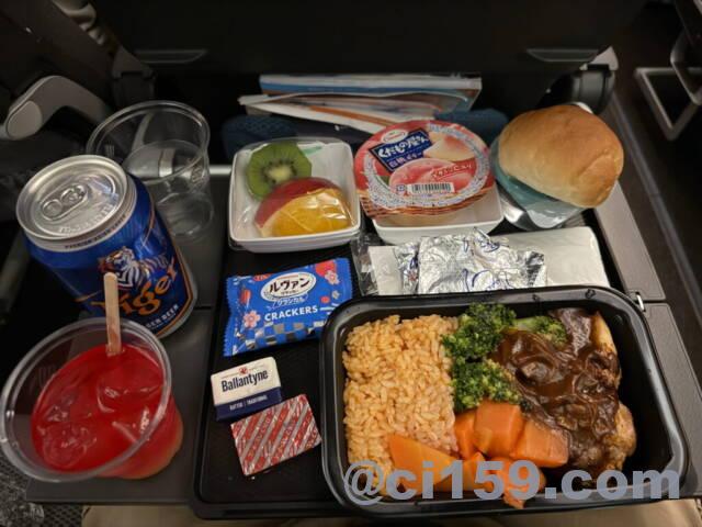 シンガポール航空の機内食