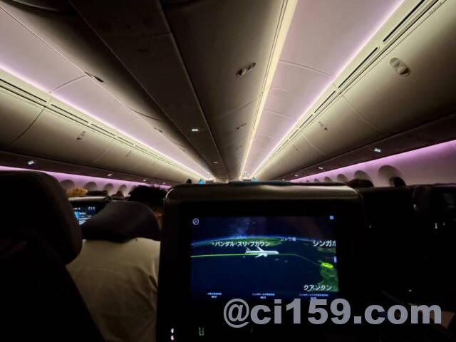 シンガポール航空の機内