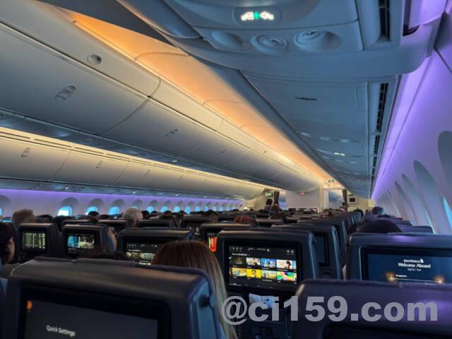 シンガポール航空の機内